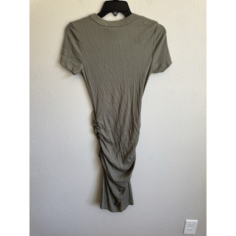 NWT Michael Stars Olive Green Ultra Rib Katie Bodycon Dress Womens S Date Night - Picture 6 of 7